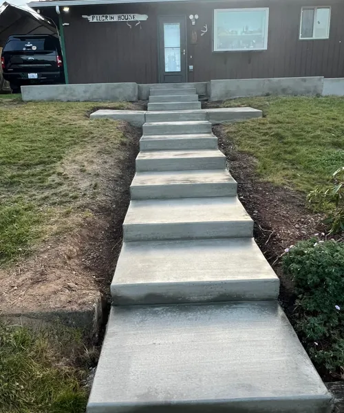 Broom Finish Patio,Stairs System And Planters in Kent 